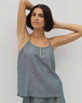 Soma / Cotton Gauze Pajama Cami DARK SEA CROSSDYE