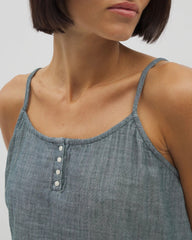 Soma / Cotton Gauze Pajama Cami DARK SEA CROSSDYE