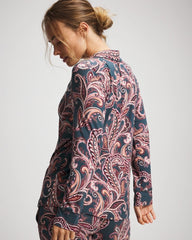 Soma / Long-Sleeve Printed Notch Collar Pajama Top IMPERIAL PAISLEY MD PET
