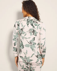 Soma / Long-Sleeve Printed Notch Collar Pajama Top BLOOM BREEZE G SEPIA ROSE