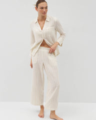 Soma / Cotton Gauze Pajama Pant CHAMPAGNE STRIPE