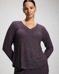 Soma / Long Sleeve Pajama Tee GRAY INK/PEARLED IVORY