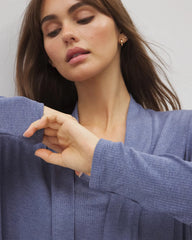 Soma / Lightweight Rib Knit Long Sleeve Wrap HEATHER DUSK