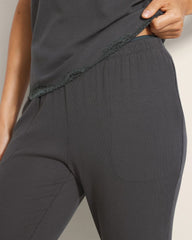 Soma / Rib Ankle Pajama Pants DARK EVERGLADE