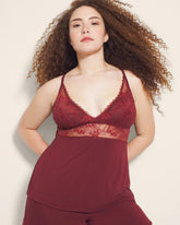 Soma / Pajama Cami With Plunge Necklline VERMILLION