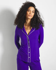 Soma / Long-Sleeve Notch Collar Pajama Top PASSIONFLOWER