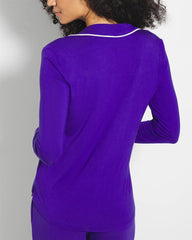 Soma / Long-Sleeve Notch Collar Pajama Top PASSIONFLOWER