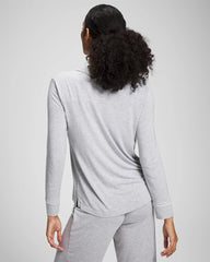 Soma / Long-Sleeve Notch Collar Pajama Top HEATHER OPAL GRAY