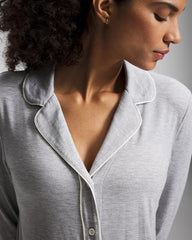 Soma / Long-Sleeve Notch Collar Pajama Top HEATHER OPAL GRAY
