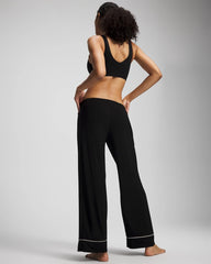 Soma / Solid Piped Pajama Pants BLACK
