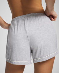 Soma / Solid Piped Pajama Shorts HEATHER OPAL GRAY