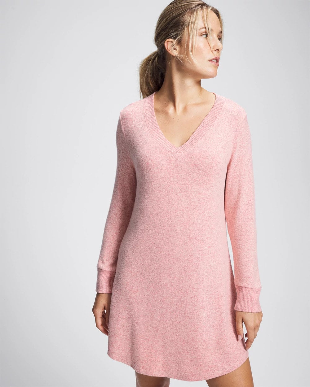 Soma / Long Sleeve Sleepshirt CAMEO PINK/DUSTY ROSE
