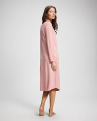 Soma / Long Sleeve Midi Sleepshirt CAMEO PINK/DUSTY ROSE