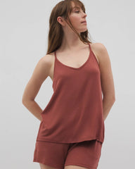 Soma / Lightweight Rib Knit Pajama Cami SPICED MAHOGANY