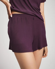 Soma / Lightweight Rib Knit Pajama Shorts PLUM PERFECT