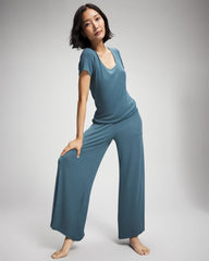 Soma / Lightweight Rib Knit Short Sleeve Pajama Tee TAPESTRY
