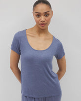 Soma / Lightweight Rib Knit Short Sleeve Pajama Tee HEATHER DUSK