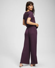 Soma / Lightweight Rib Knit Wide Leg Pajama Pants PLUM PERFECT