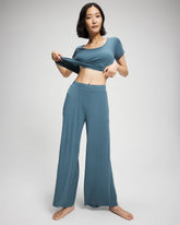Soma / Lightweight Rib Knit Wide Leg Pajama Pants TAPESTRY