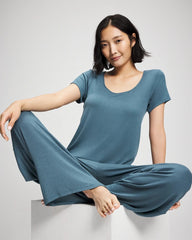 Soma / Lightweight Rib Knit Wide Leg Pajama Pants TAPESTRY