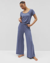 Soma / Lightweight Rib Knit Wide Leg Pajama Pants HEATHER DUSK