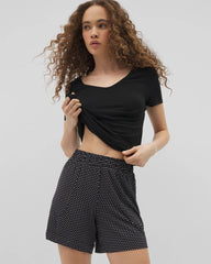 Soma / Long Pajama Shorts THOUGHTFUL DOT BLACK