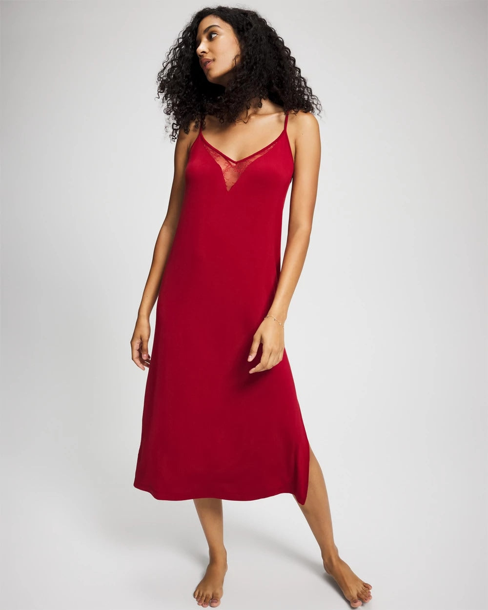 Soma / Lace Midi Nightgown PAINT THE TOWN RED