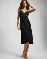 Soma / Soft Support Lace Midi Nightgown BLACK