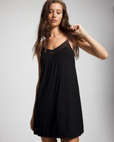 Soma / Mesh Trim Chemise BLACK