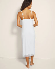 Soma / Lace-Trim Midi Gown BLUE MIST