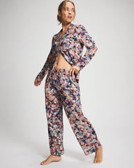 Soma / Ankle Pajama Pants PETAL MOSAIC PETROL