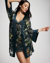 Soma / Soma’s Sexiest Silk Burnout Robe FERN FANTASY DARK HARBOUR
