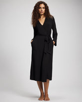 Soma / Long Robe with Lace BLACK