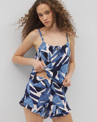 Soma / Ruffle Pajama Shorts TROPICAL BREEZE SKY