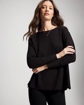 Soma / Ultra Soft Fleece Dolman Top BLACK