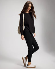 Soma / Ultra Soft Fleece Dolman Top BLACK