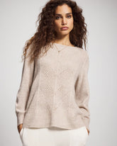Soma / Shimmer Cable Knit Sweater HEATHER SHELL