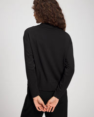 Soma / Ultrasoft Fleece Relaxed Funnel Neck Sweatshirt BLACK