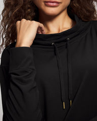 Soma / Ultrasoft Fleece Relaxed Funnel Neck Sweatshirt BLACK