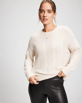 Soma / Mix Stitch Crew Neck Sweater PARCHMENT