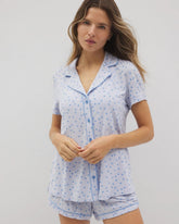 Soma / Piped Short Sleeve Notch Collar Pajama Top MERRY DOT OCEAN AIR