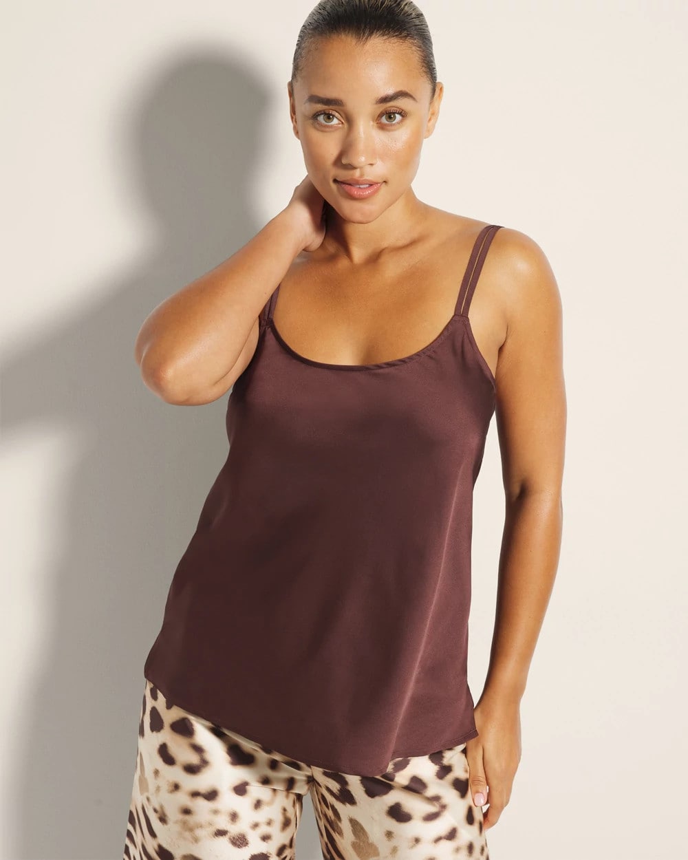 Soma / Double Strap Pajama Cami MOCHA