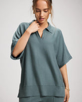 Soma / Premier Knit Sweater Collared Top BLUE INSTINCT