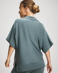 Soma / Premier Knit Sweater Collared Top BLUE INSTINCT