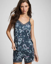 Soma / Lace Trim Pajama Cami FLORA SHIMMER PETROL