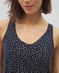 Soma / Printed V-Neck Pajama Tank DOT OBSESSED NAVY