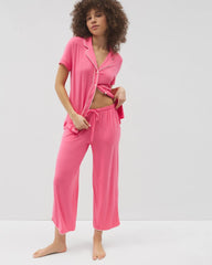 Soma / Solid Piped Crop Pajama Pant CAMELLIA ROSE