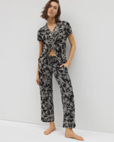 Soma / Printed Pajama Pants PLUMERIA BLOOMS BLK CH