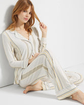 Soma / Printed Pajama Pants SUMMIT STRIPE CHAMPAGNE