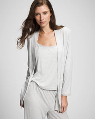 Soma / Pointelle Pajama Cardi HEATHER FROST